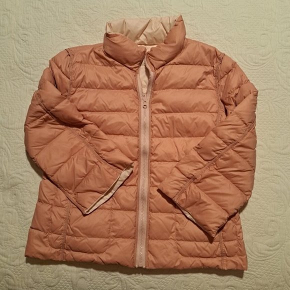 Symphony + Note girls size Medium pink reversible 90% down jacket EUC - Picture 2 of 3